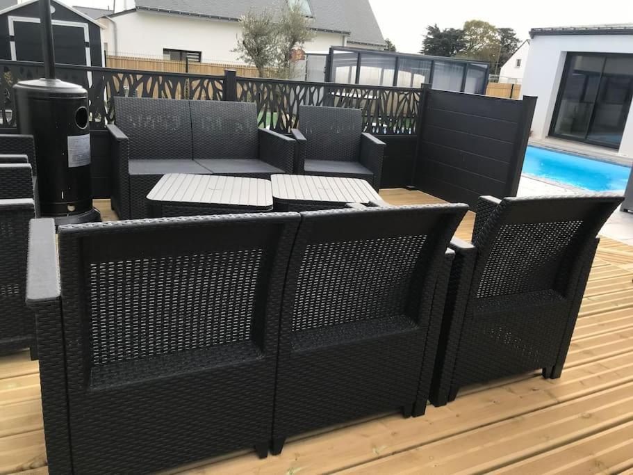 Maison 10 Pers En Bord De Mer Avec Piscine Chauffee Toute L'Annee, Spa Et Hamman Surzur Exterior foto